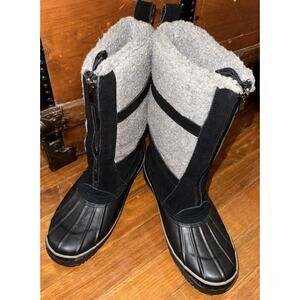 Khombu Womens Suede Leather Exeter Warm Winter Snow Boots 9 Medium Faux Fur